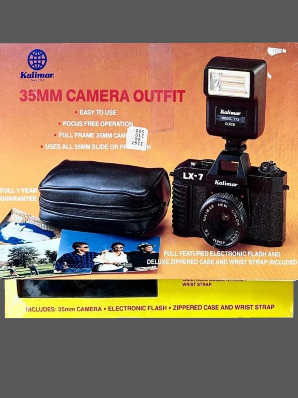 Vintage 1980's Kalimar LX-7 Deluxe 35mm Camera Outfit With Flash & Case K-6009